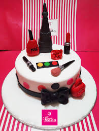 red makeup kit cake customized cakes