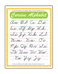 cursive alphabet chart in high quality