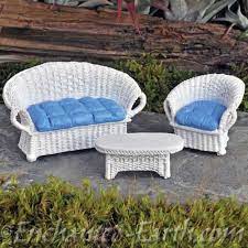 White Wicker Style Garden Furniture