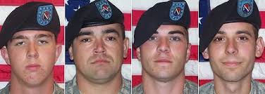 Soldiers charged with murdering three Afghan men are (from left) Andrew Holmes, Michael Wagnon, Jeremy Morlock and Adam Winfield. - 420_soldiers-420x0