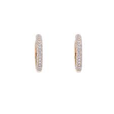 3 rows diamond g round shape hoop earring