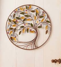 round metal tree wall art wind and