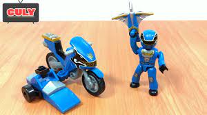 Lego Siêu nhân thiên sứ Xanh bắn cung lái môtô - Blue ranger power ranger  megaforce mega block toy - YouTube