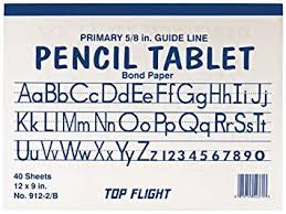 Top Flight Manuscript Chart Primary Tablet White Bond Paper
