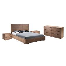 The warm walnut veneers are accented by cast metal drawer pulls with brass finish. Modern Bedroom Sets Aarhus Walnut Bedroom Eurway
