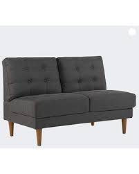 Fast, easy assembly with no tools. Remarkable Deals On Mellow Jules Modern Armless Loveseat Sofa Couch Dark Grey