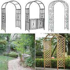 Metal Wooden Garden Arch Rose Archway
