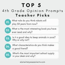 opinion writing prompts for 4th grade