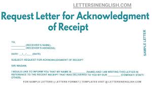 request letter for acknowledgment of