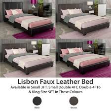 bed faux leather double king size
