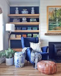 Shelf Wall Is Painted Hale Navy By