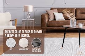 what color of rug goes with a brown sofa