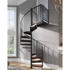 mylen stairs condor black interior 60in diameter fits height 93 5in 104 5in 2 36in tall platform rails spiral staircase kit