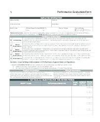 Free Employee Performance Review Templates Job Form Sample
