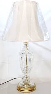 Vintage Crystal Lamp W Brass Base 27 H