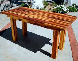 custom redwood dining table