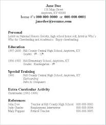 Resume Examples For Highschool Students With No Work Experience