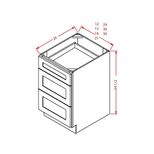 three drawer base cabinet