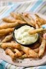 beer battered string green beans with remoulade dip