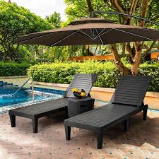 Plastic Outdoor Reclining Chaise Lounge