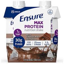 ensure max protein nutrition shake milk chocolate 4 pack 11 fl oz cartons