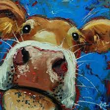 Cow Painting 1416 12x12 Inch Original