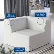 Modway Mingle Corner Chair White Vegan Leather