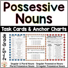 Possessive Nouns Task Cards And Anchor Charts
