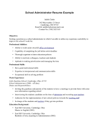 School Administrator Resume Awesome School Administrator
