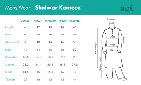 Size Chart Arsalan Iqbal