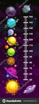 Kids Space Height Chart Cosmic Wall Meter With Cartoon