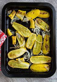 easy roasted yellow squash and onions