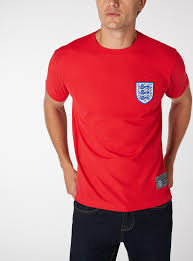 Fully restored vintage travel poster from england. Menswear Official England Red Football T Shirt Tu Clothing