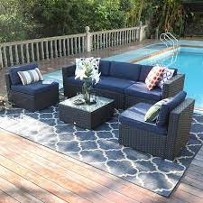 Wicker Sectional Sofa Set With Cushions