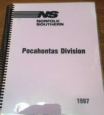 Norfolk Southern Pocahontas Division Track Chart Maps 1997