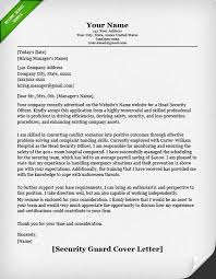 Security Guard Cover Letter Resume Genius
