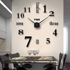3d Mirror Surface Large Wall Clock