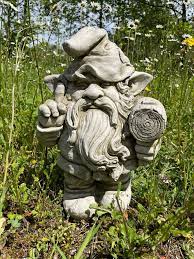 Gnome Hammer Stone Statue Outdoor Dwarf