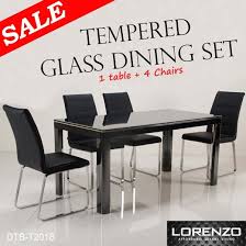 chairs black tempered glass