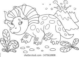 Coloring pages preschool dinosaur