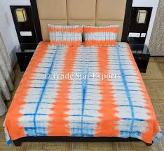 Shibori Tie Dye Bedspread With 2 Pillow