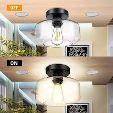 flush mount ceiling light fixture clear