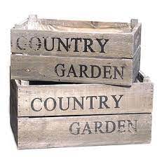 Wooden Crate Country Garden Set Of 2
