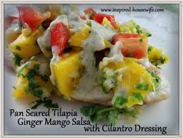 ginger mango salsa on seared tilapia