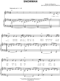 The challenge involves singing the lyrics from the chorus in one breath. Sia Snowman Sheet Music In Db Major Transposable Download Print Sku Mn0179495