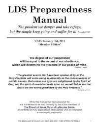 Lds Preparedness Manual The Survival Mom