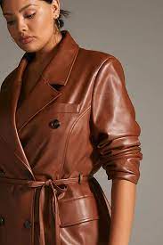 Leather Trench Coat Woman