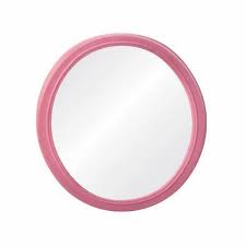 Pink Round Bathroom Mirror Frame