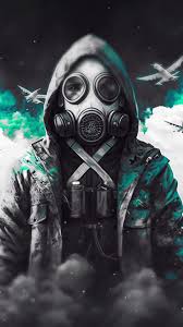 gas mask poison 4k wallpaper iphone hd