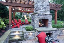 Double Sided Outdoor Fireplace